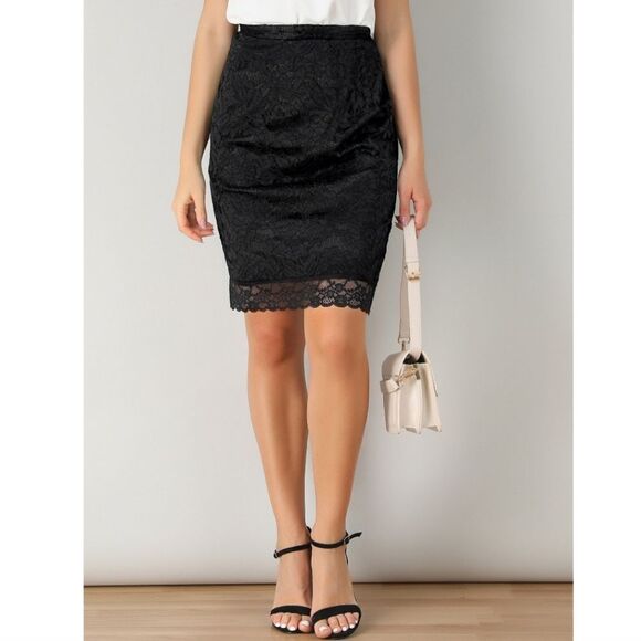 NWT High Waist Lace Pencil Skirt - Picture 1 of 7